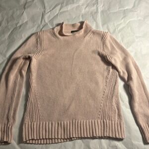 J Crew Always Oarsman‎ Womens VTG Pink Knit Sweater Mock Neck Long Sleeve Medium